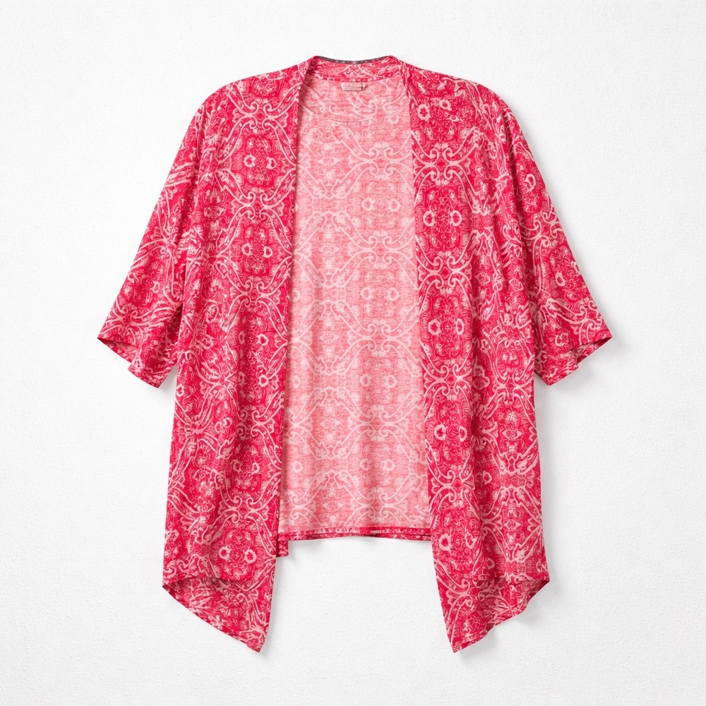 Maurices Size 2 Print Open Front Cardigan Polyester Rayon Spandex Blend